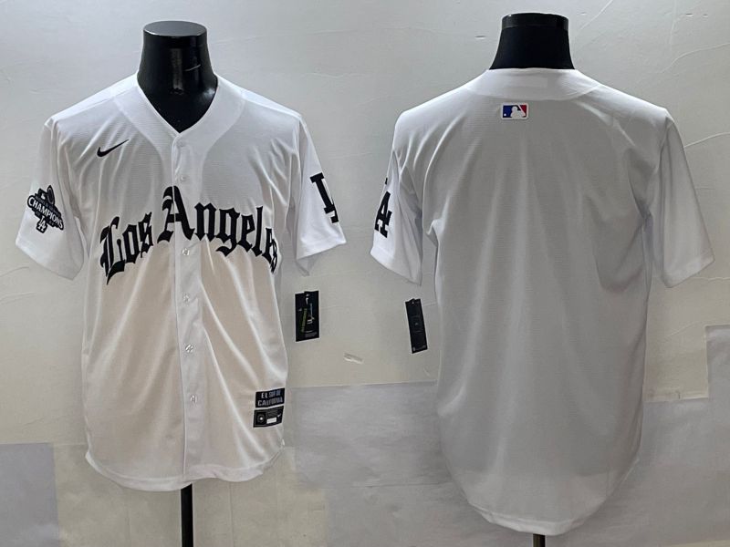 Men Los Angeles Dodgers Blank White Five generations Joint Name 2025 Nike MLB Jersey style 32->los angeles dodgers->MLB Jersey